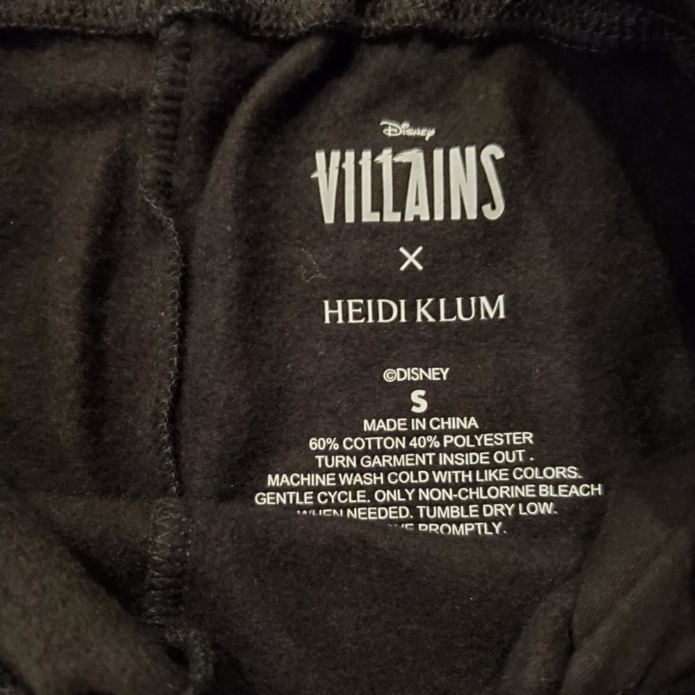NWOT Disney Villains x Heidi Klum Cruella Swirl Eyes Jogging Pants S - Picture 5 of 9